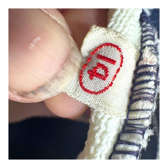 Vtg James Kenrob Striped Belted Day Dress Preppy Tennis Golf Rockabilly Mod 14 - Picture 4 of 5